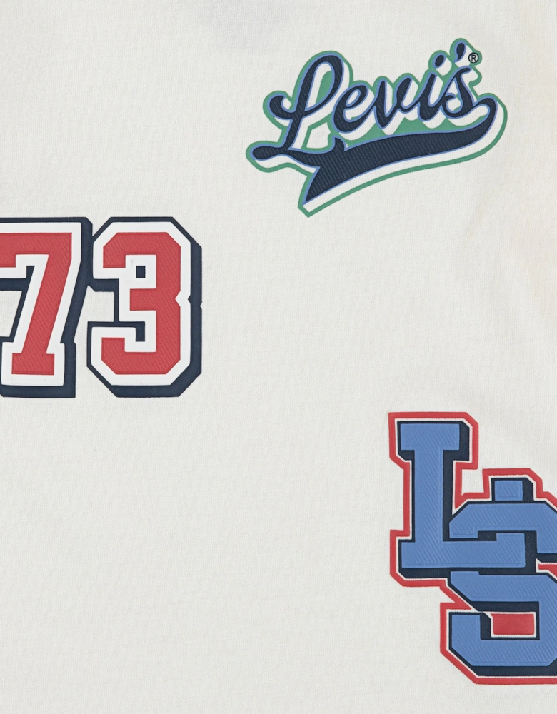 Baby Boys Long Sleeve Logo T-Shirt in Ivory