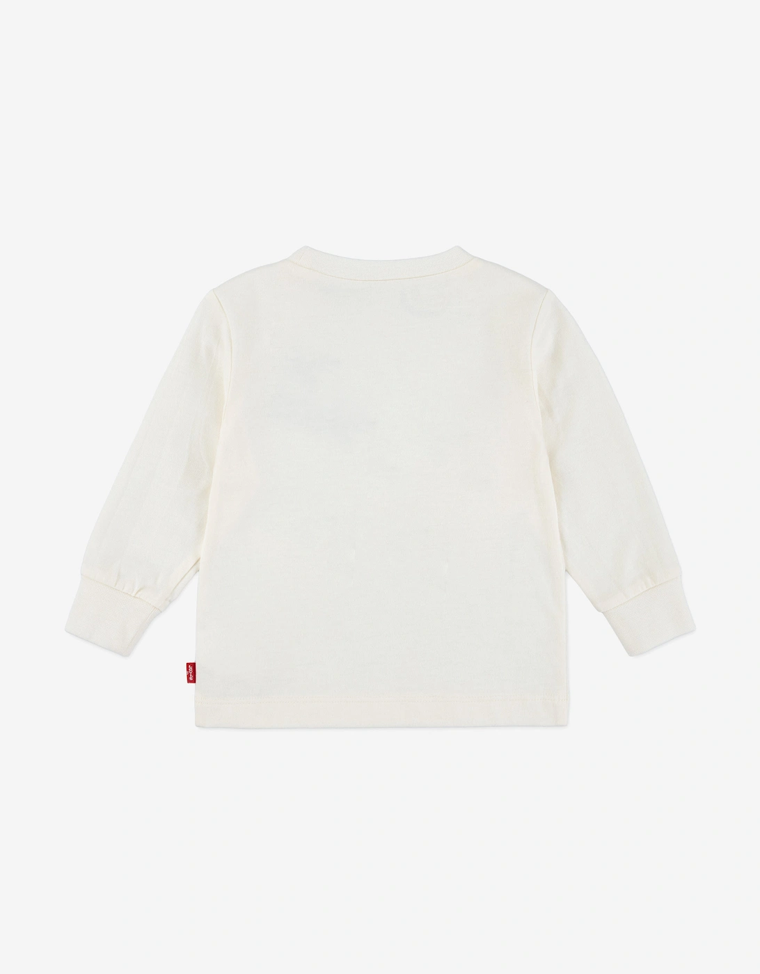Baby Boys Long Sleeve Logo T-Shirt in Ivory