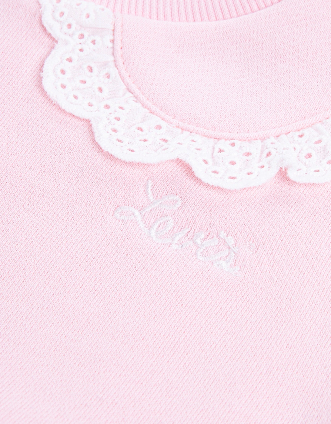 Baby Girls Peter Pan Collar Sweatshirt in Pink