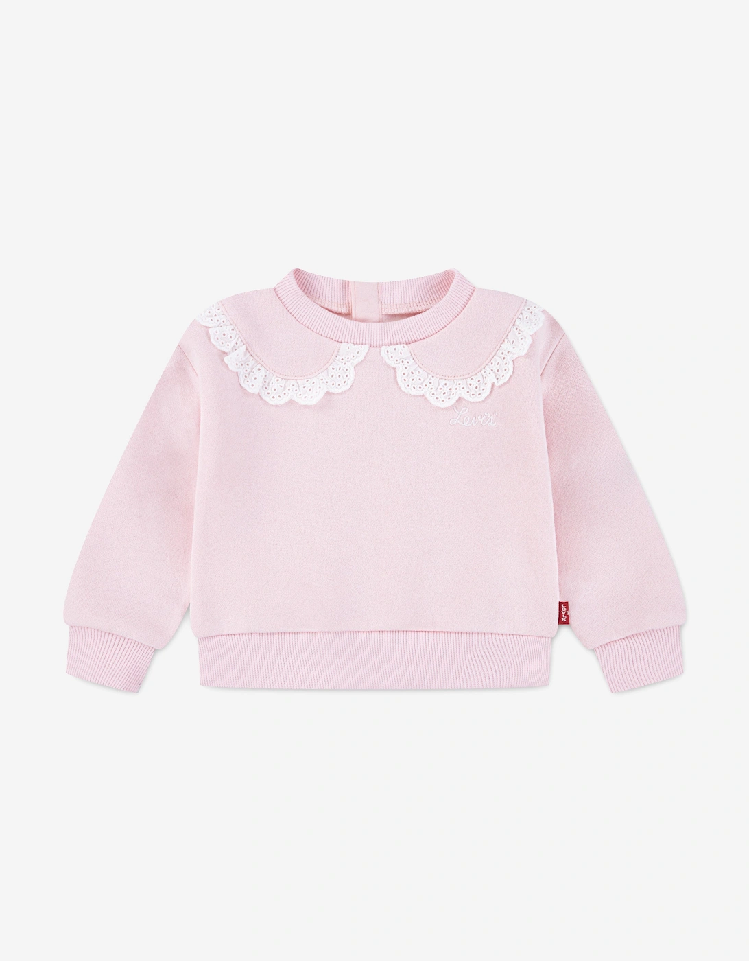 Baby Girls Peter Pan Collar Sweatshirt in Pink, 5 of 4