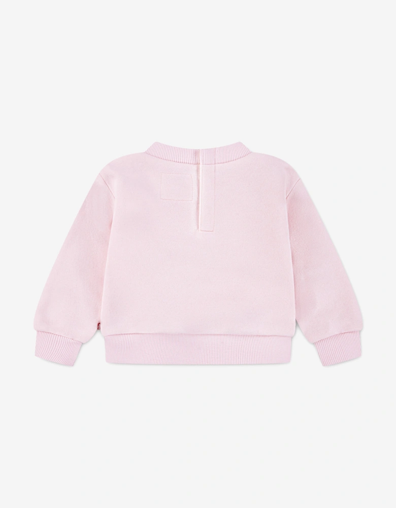 Baby Girls Peter Pan Collar Sweatshirt in Pink