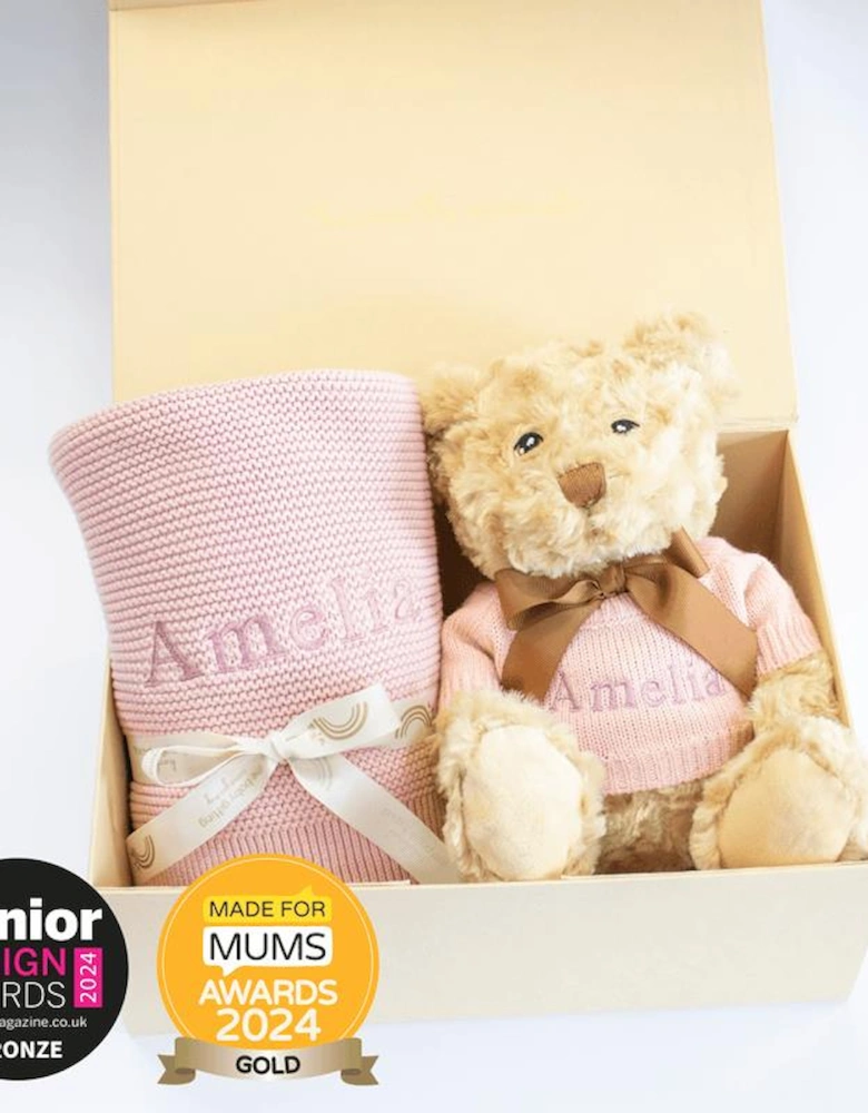 NEW BABY BLANKET AND TEDDY