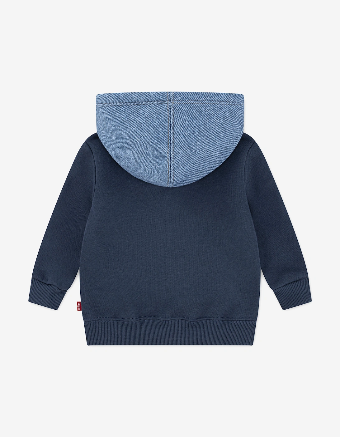 Baby Boys Knit Denim Zip Up Top in Navy