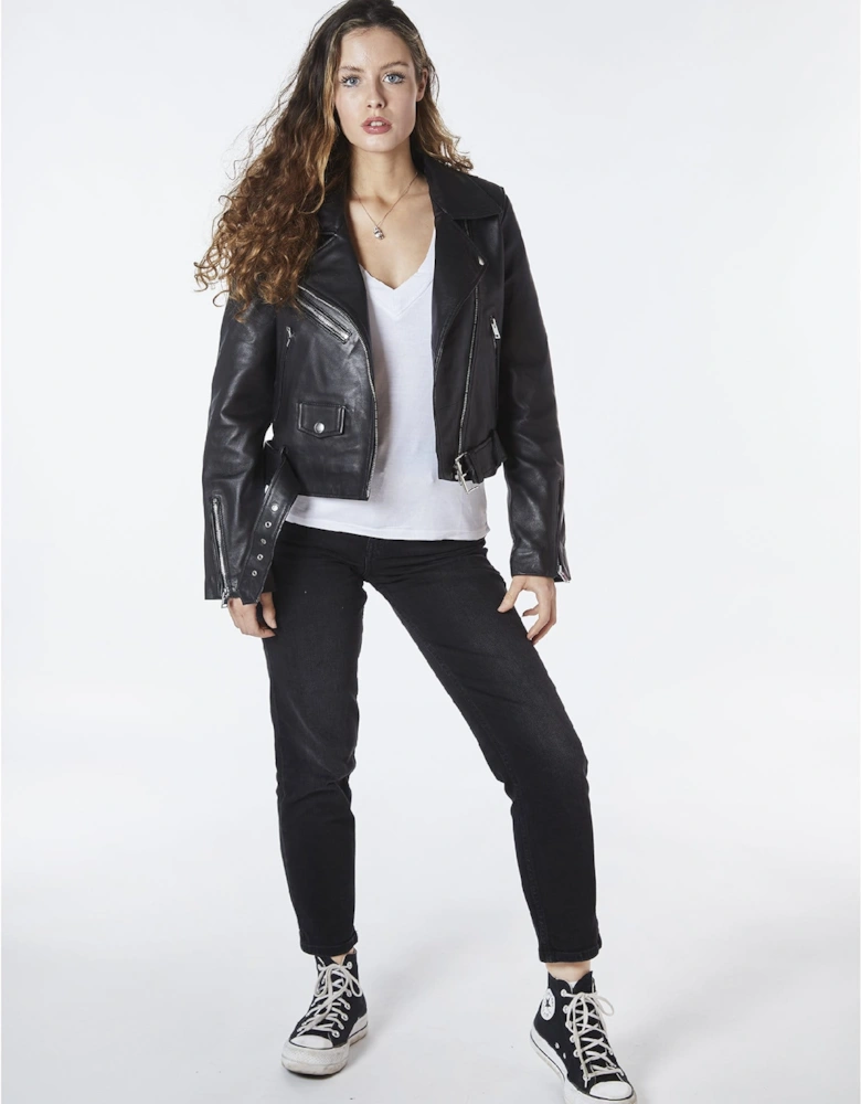 Sarah Leather Biker Jacket