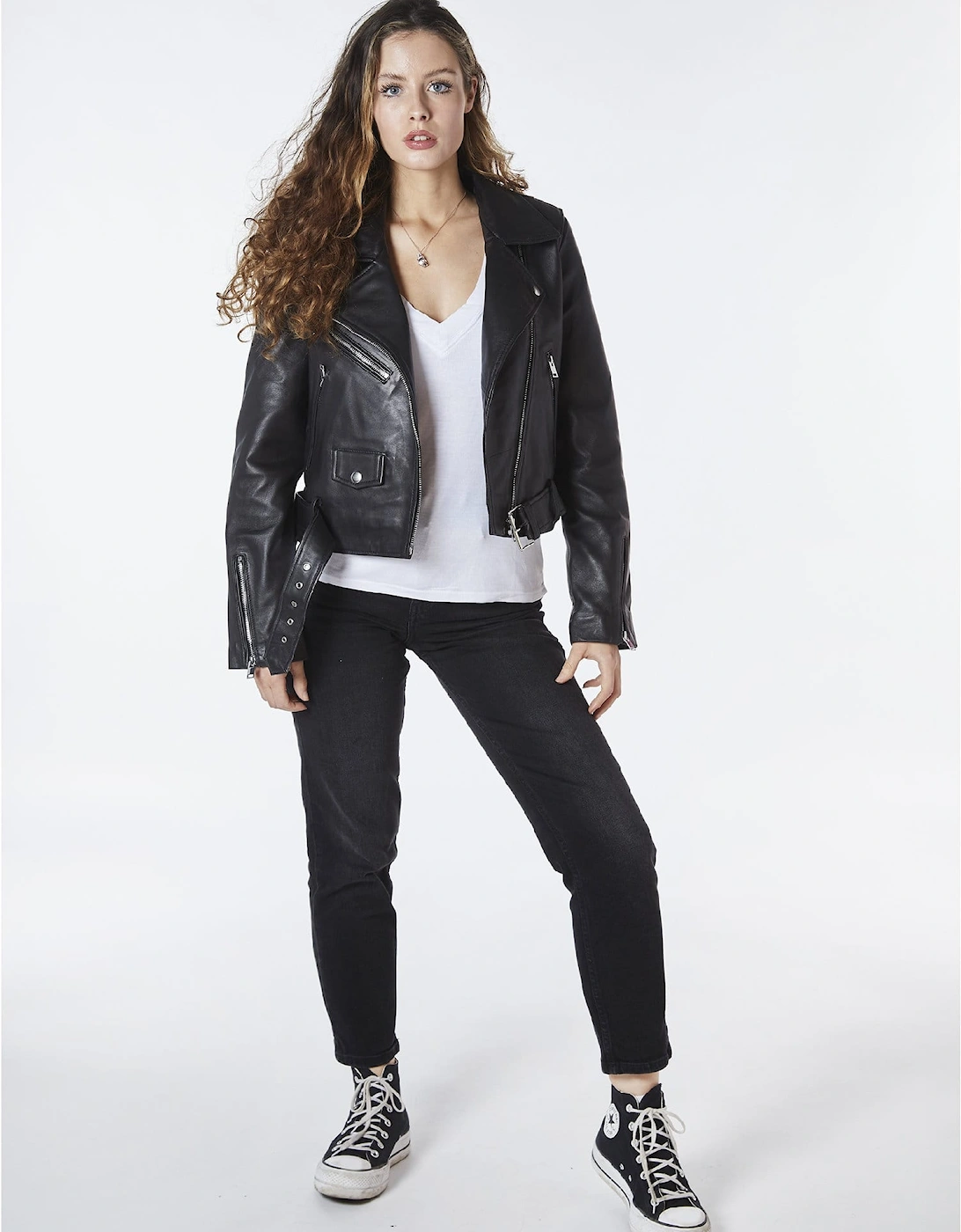Sarah Leather Biker Jacket