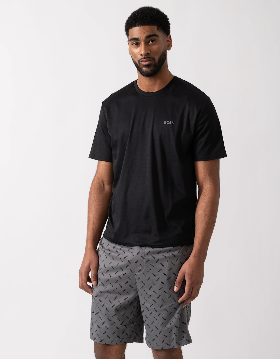 BOSS Orange Relax Mens Short Pyjama Set - Dark Grey 026
