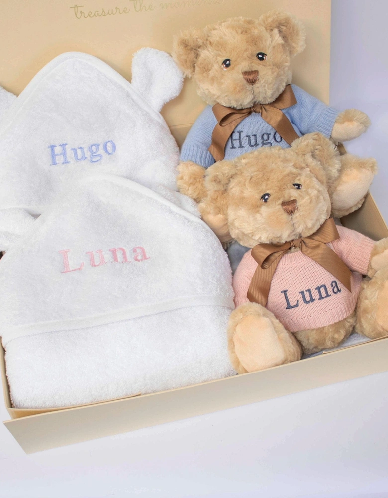 TWINS TEDDY AND TOWEL GIFT SET