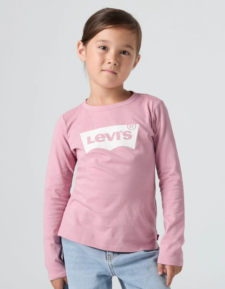 Girls Long Sleeve Batwing T-Shirt in Purple