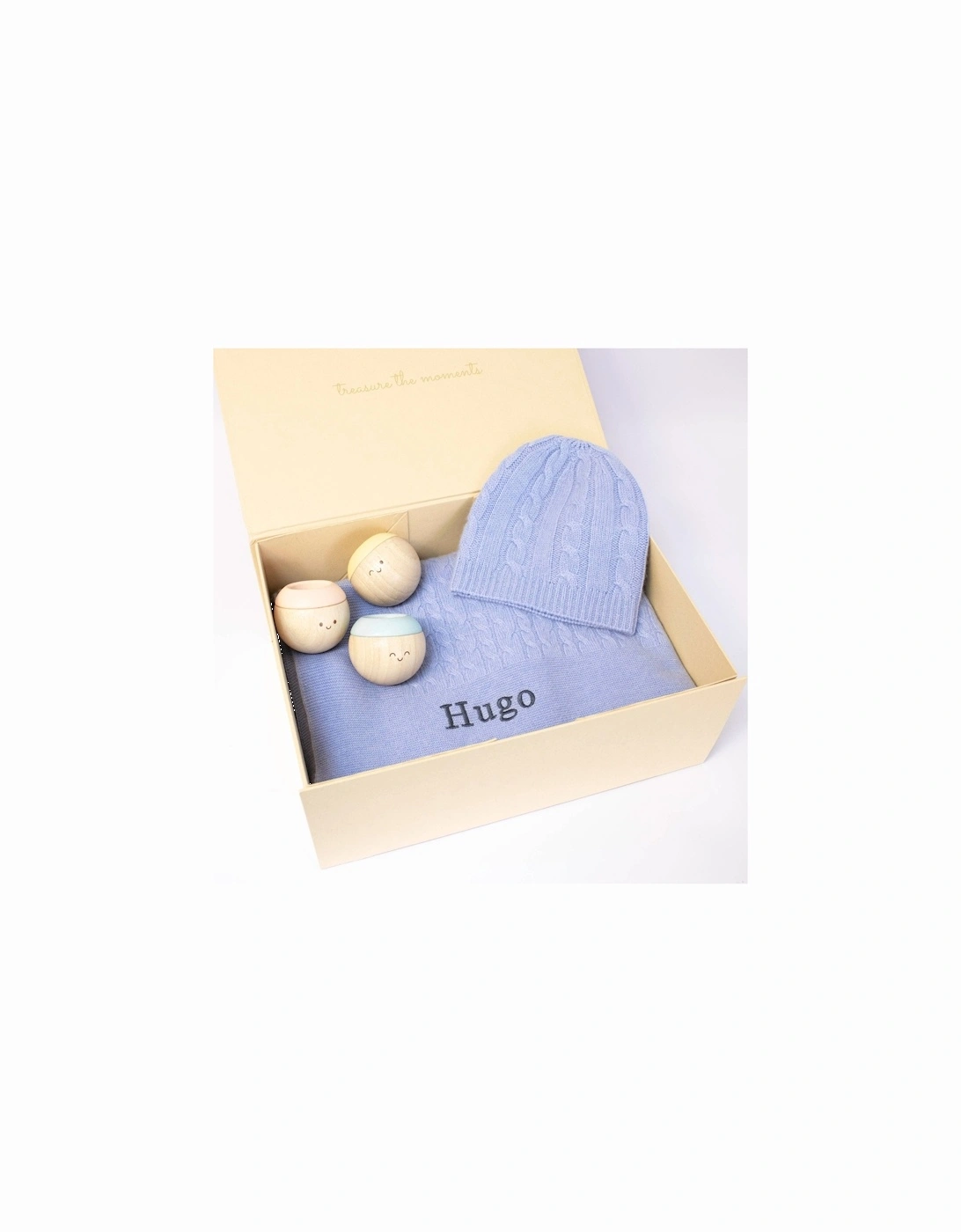 CABLE KNIT CASHMERE AND SENSORY BALLS - CORNFLOWER BLUE, 3 of 2