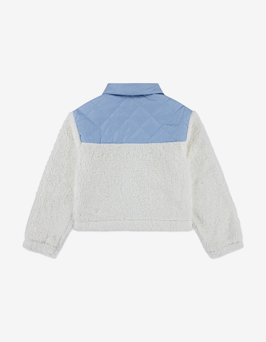 Girls Sherpa Trucker Jacket in White