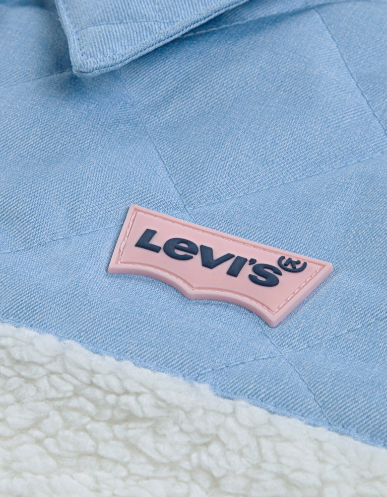 Girls Sherpa Trucker Jacket in White