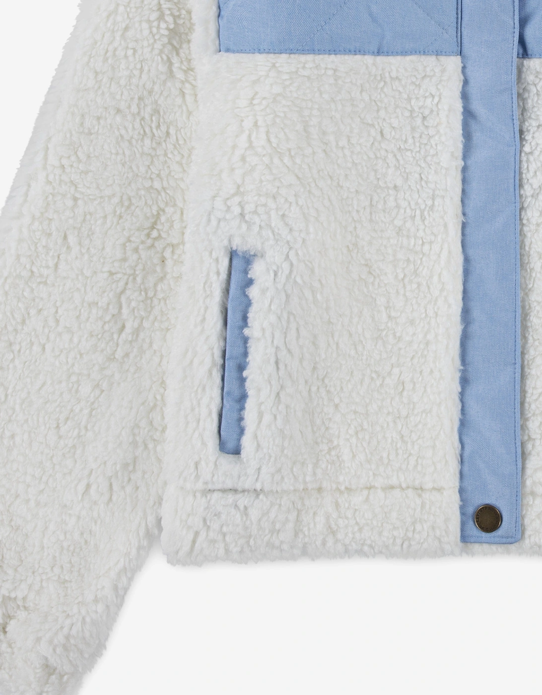 Girls Sherpa Trucker Jacket in White