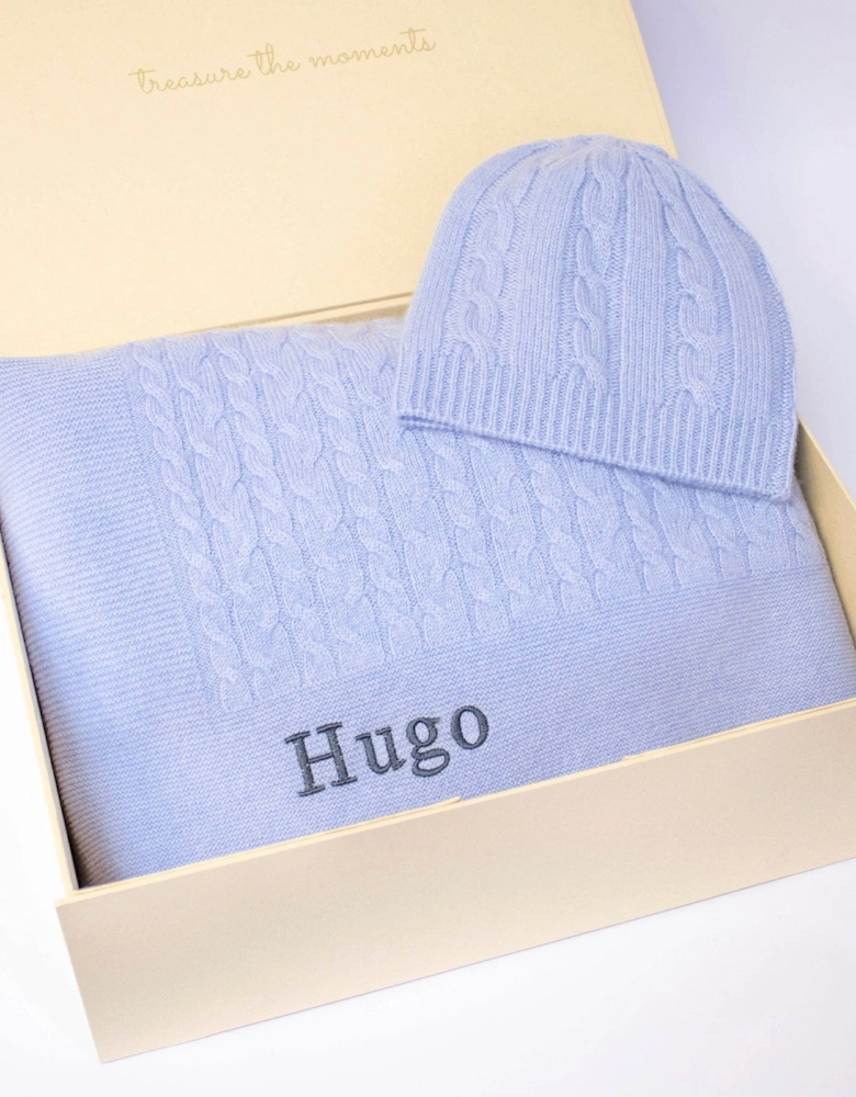 CLASSIC CASHMERE BABY GIFT SET - CORNFLOWER BLUE