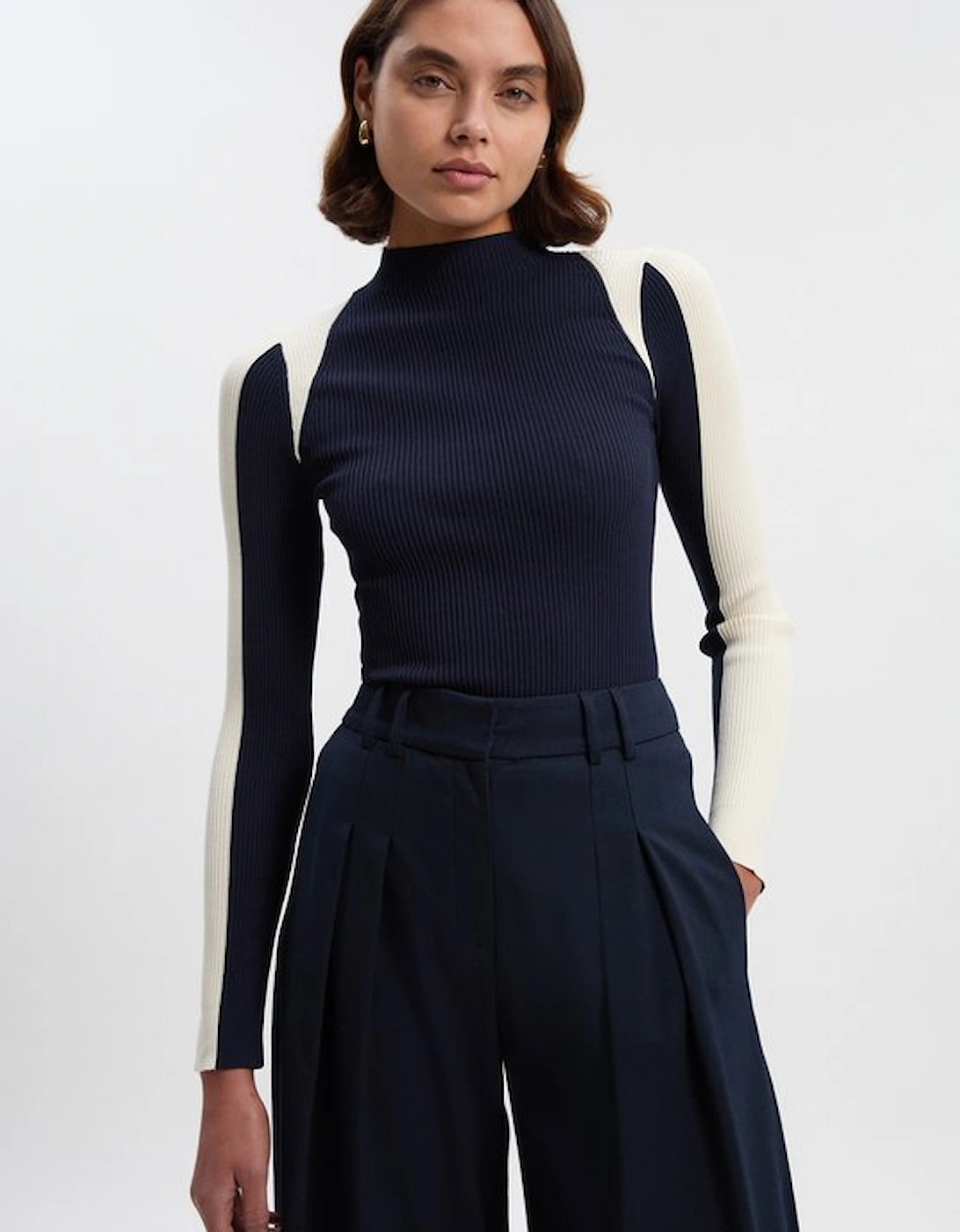 Rib Knit Colour Block Top, 4 of 3