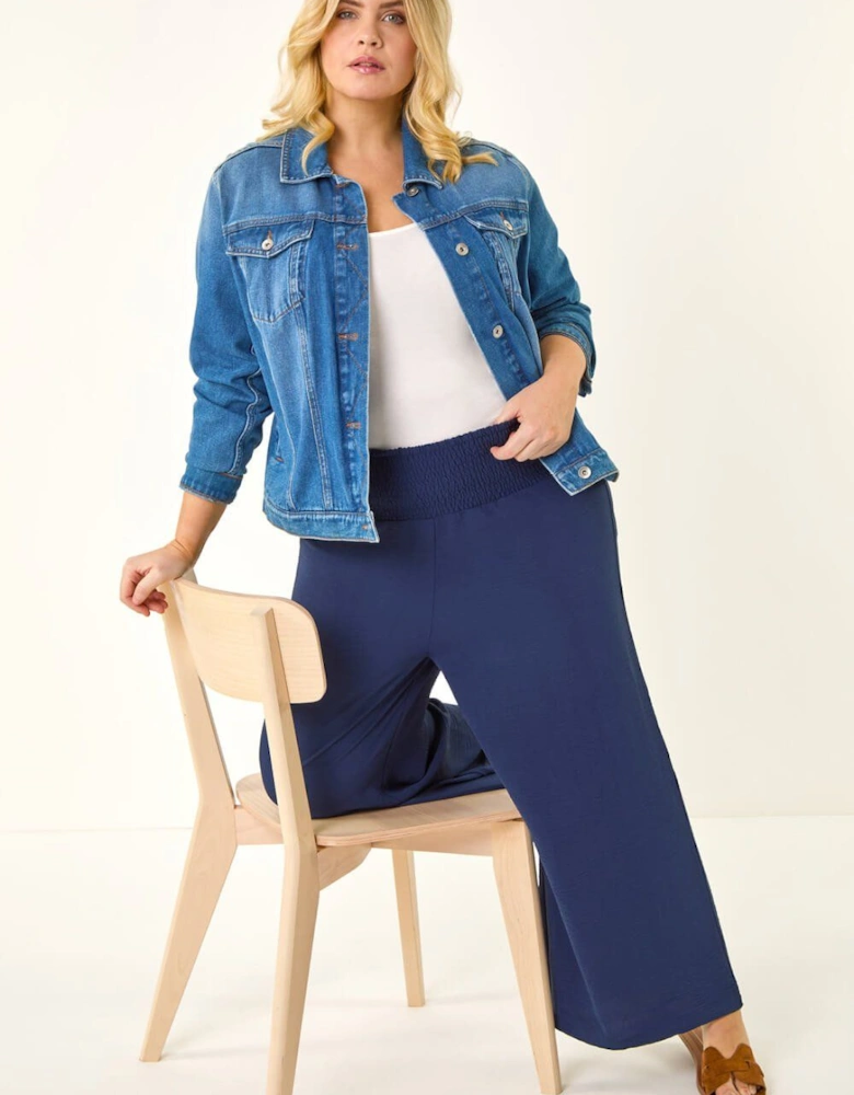 Curve Shirred Wide Leg Trouser
