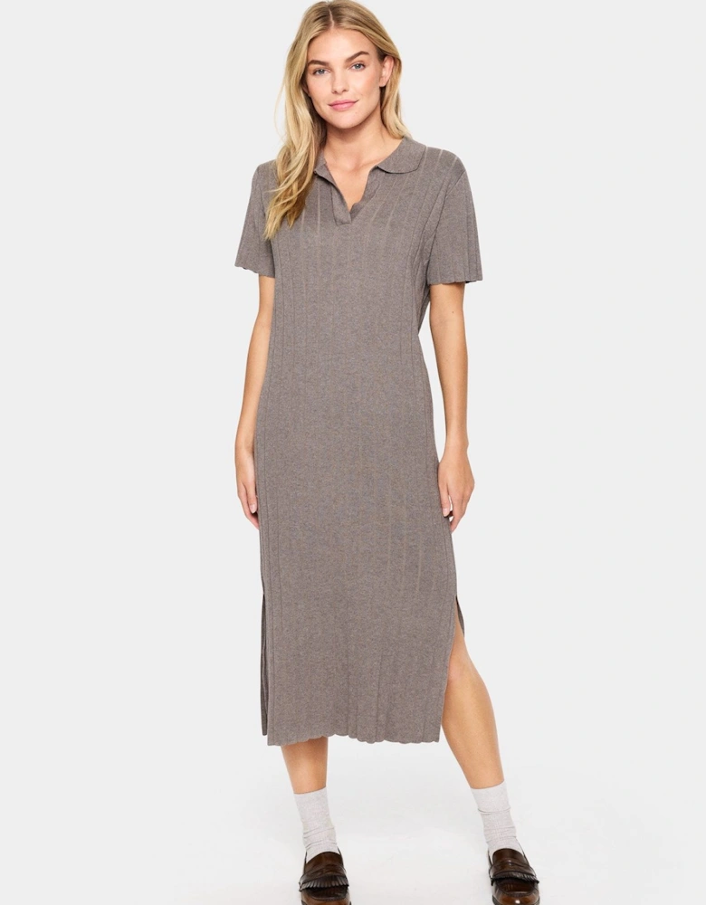 Fumiko Short Sleeve Knit Collar Dress