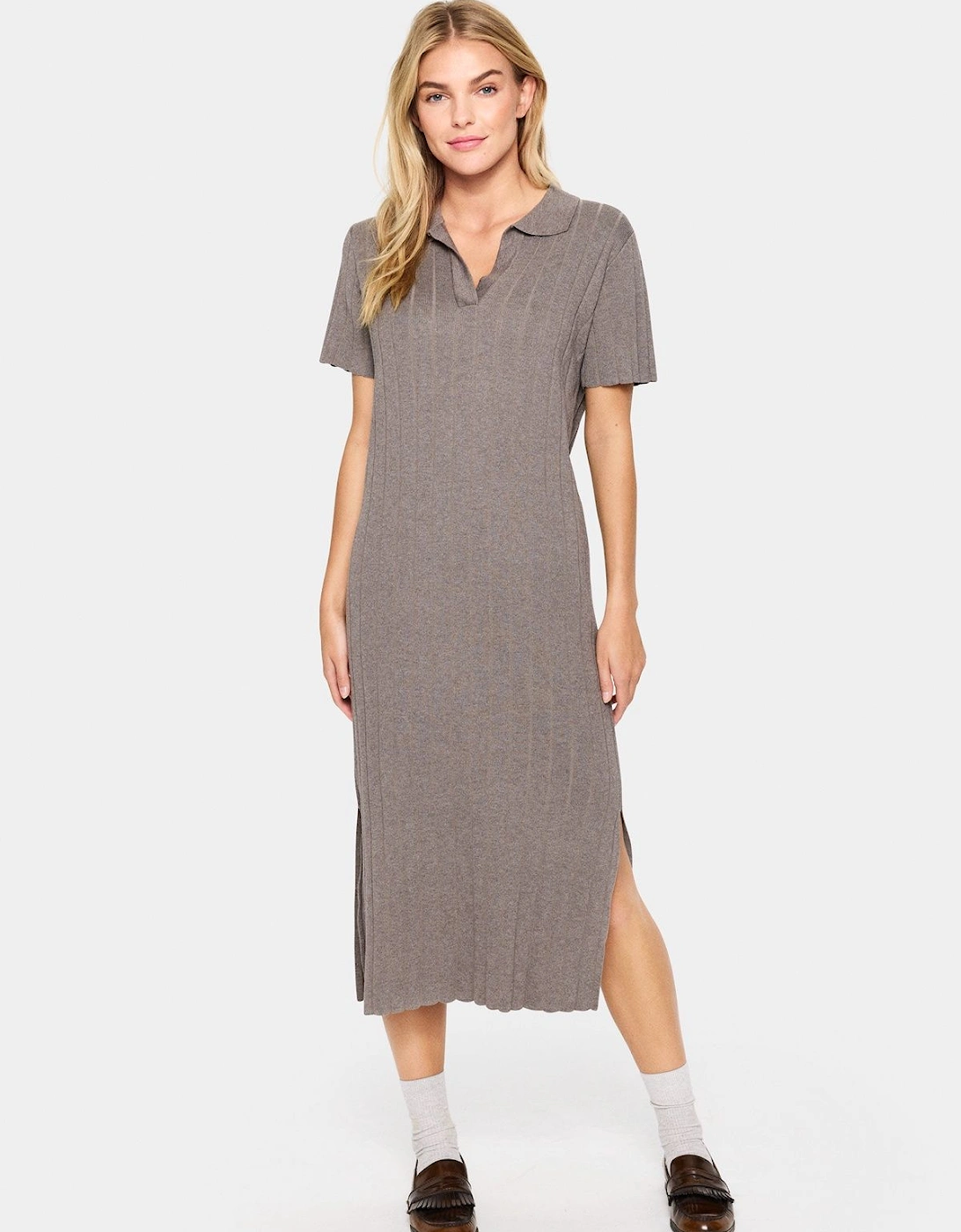 Fumiko Short Sleeve Knit Collar Dress, 2 of 1