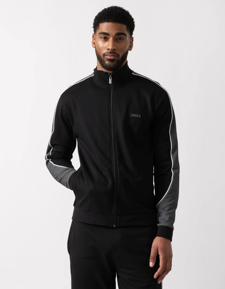 BOSS Orange Mens Full Zip Loungewear Tracksuit Jacket - Black 001