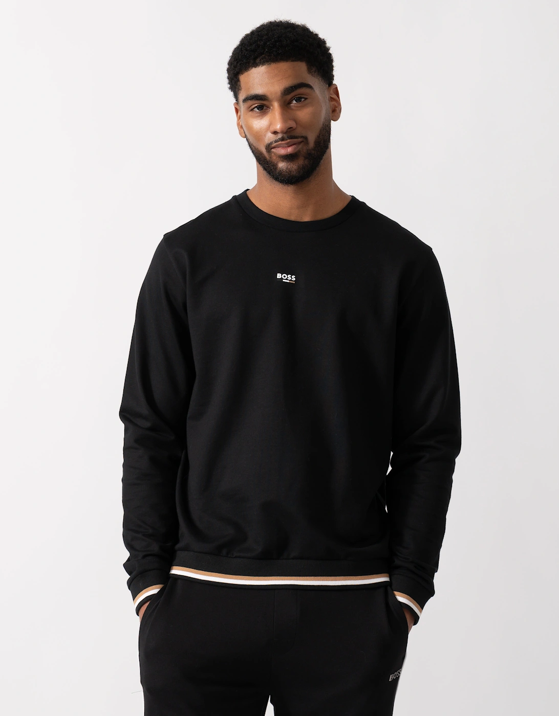 BOSS Orange Mens Iconic Loungewear Sweatshirt - Black 001, 5 of 4