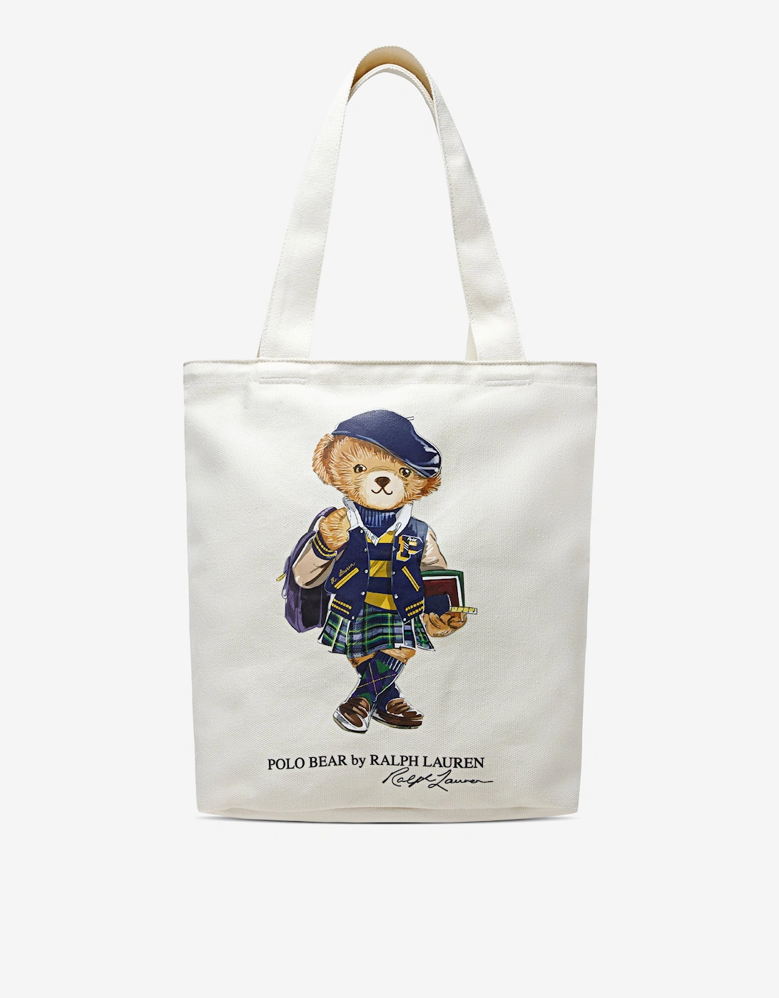 Ralph Lauren Girls White 'S Polo Bear Tote Bag In (33Cm) - Size: One Size, Kids