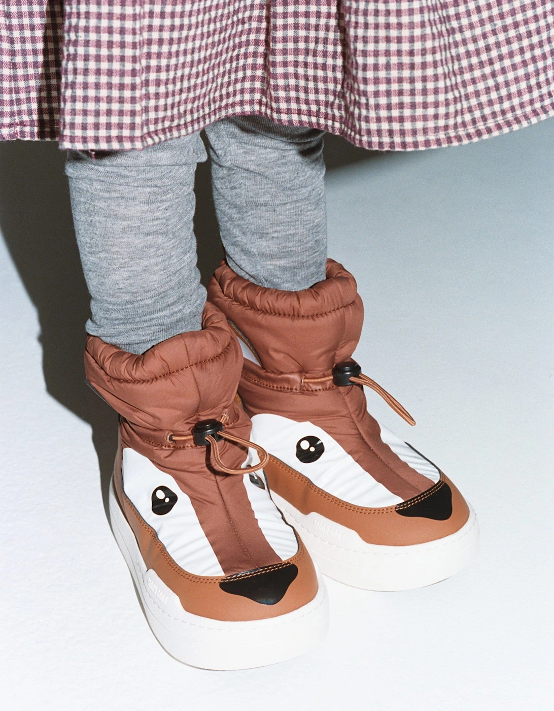 Moon Boot Kids JR Park Tube Mid Animal WP Boots in Brown