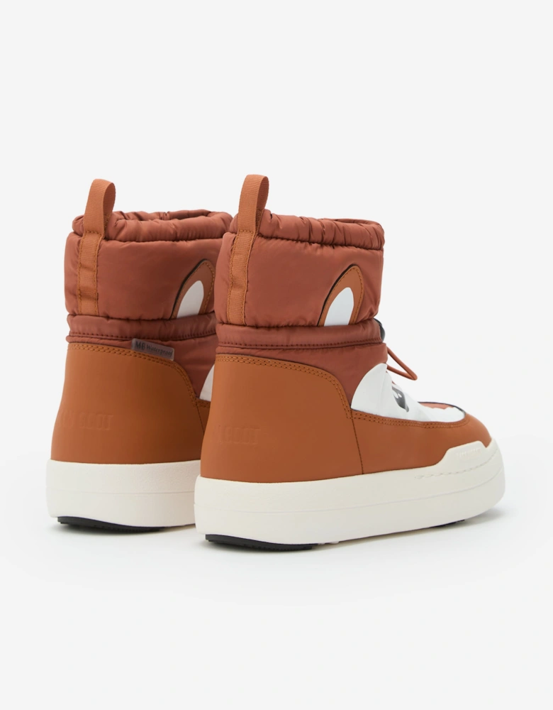 Moon Boot Kids JR Park Tube Mid Animal WP Boots in Brown