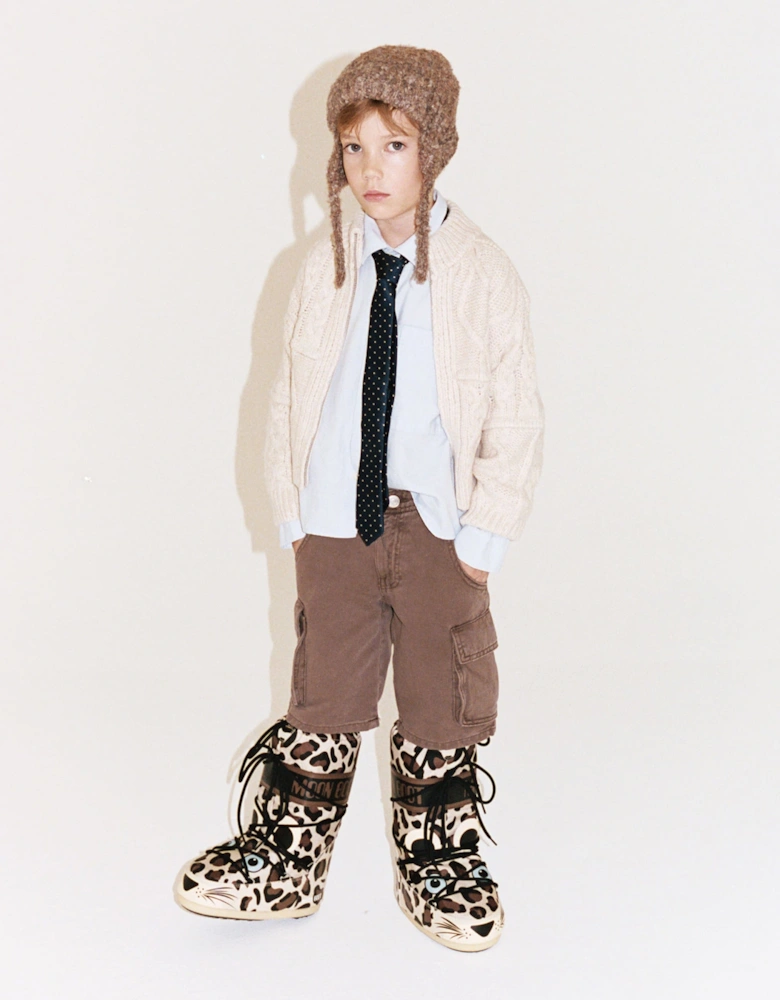 Moon Boot Kids Icon Leopard Boots in Brown