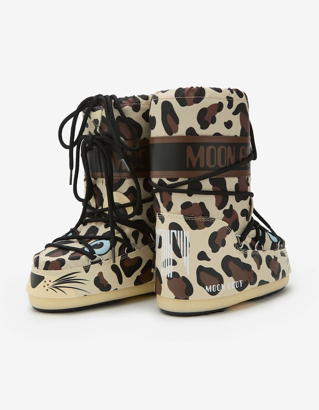 Moon Boot Kids Icon Leopard Boots in Brown
