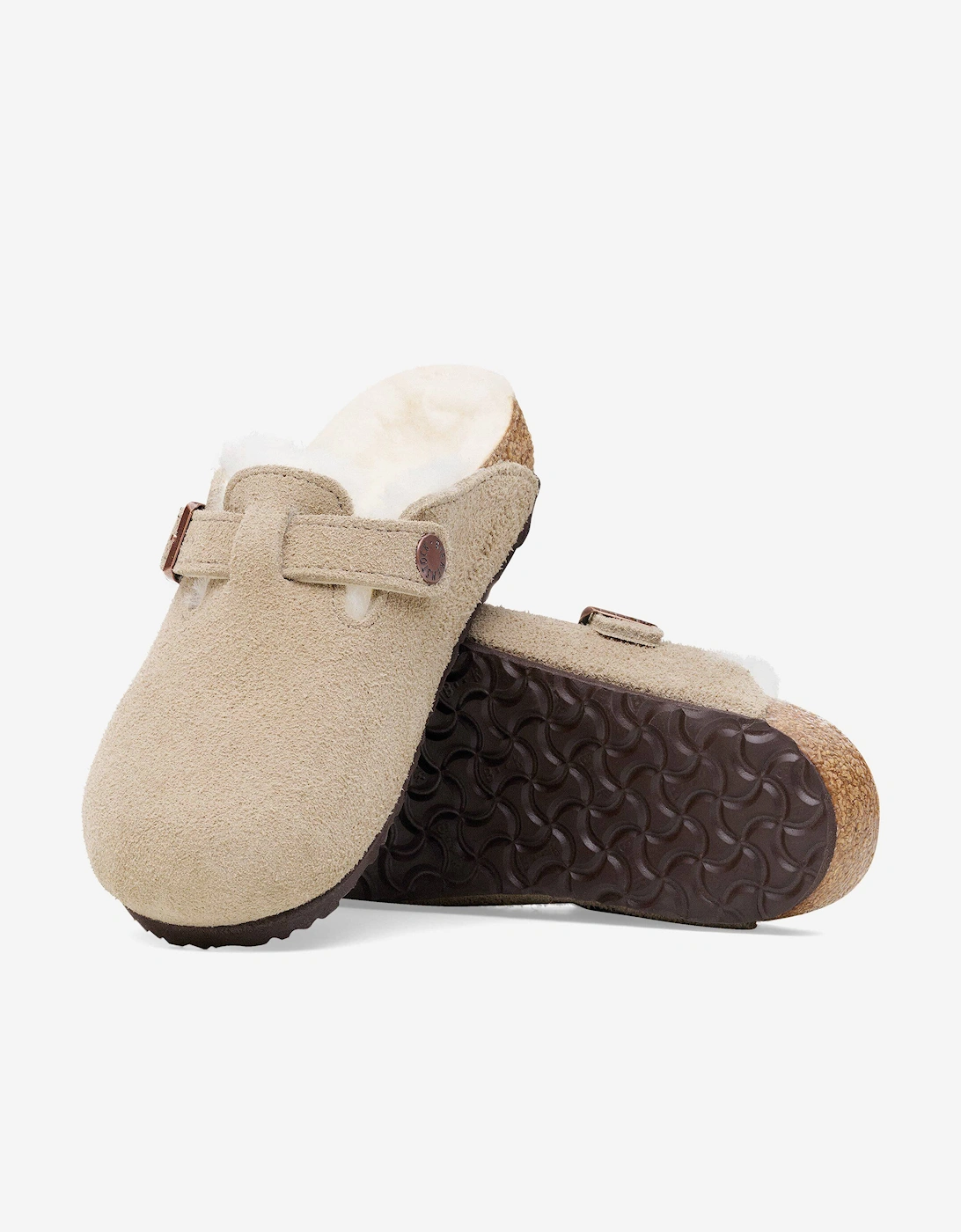 BIRKENSTOCK Kids Boston Shearling Clogs in Beige