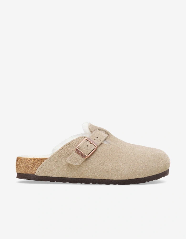 BIRKENSTOCK Kids Boston Shearling Clogs in Beige