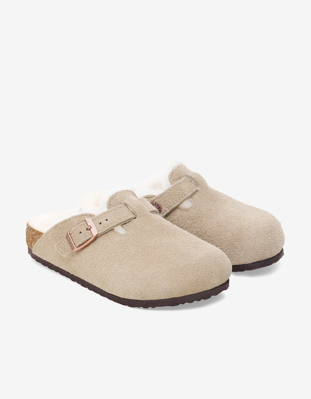 BIRKENSTOCK Kids Boston Shearling Clogs in Beige