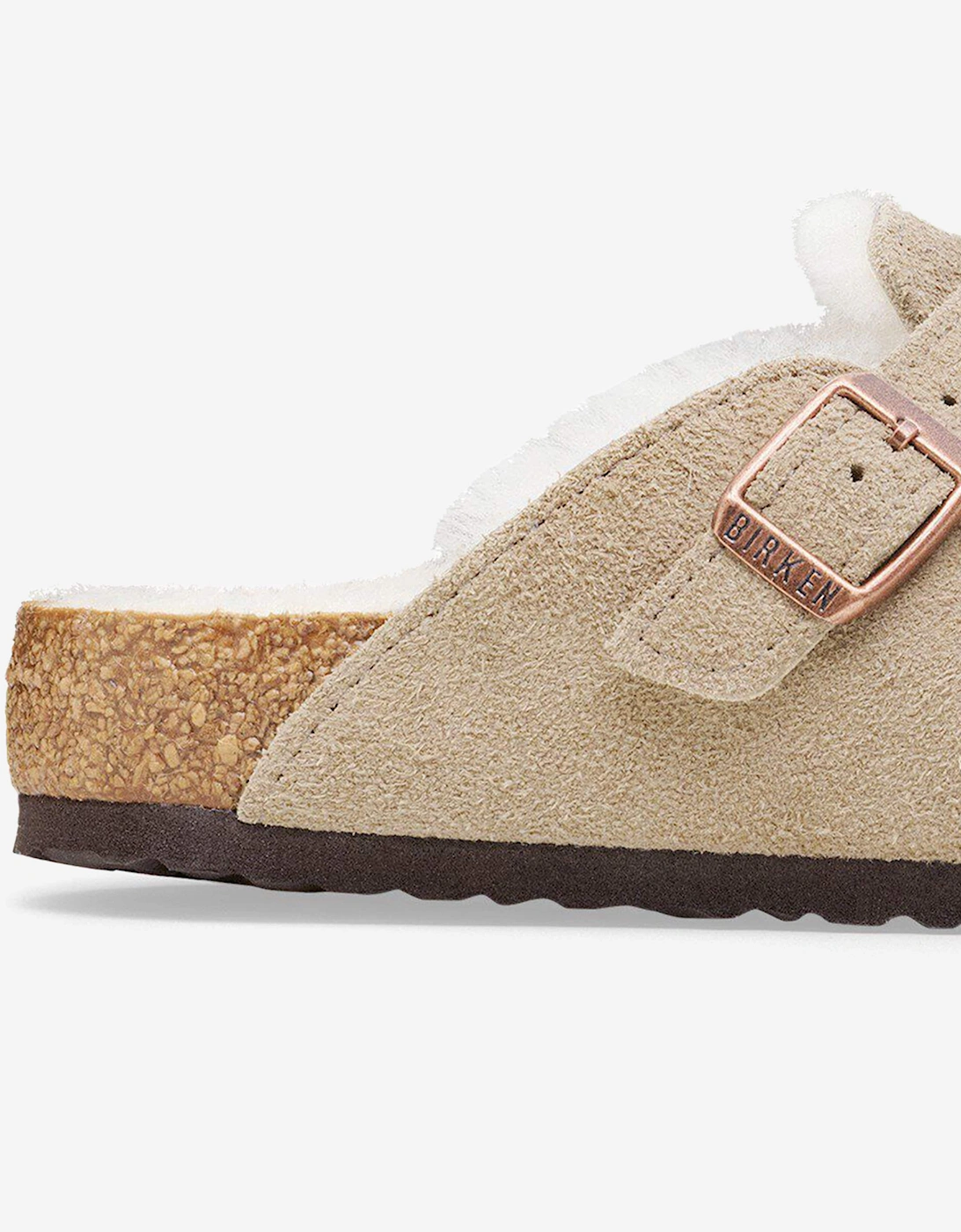 BIRKENSTOCK Kids Boston Shearling Clogs in Beige