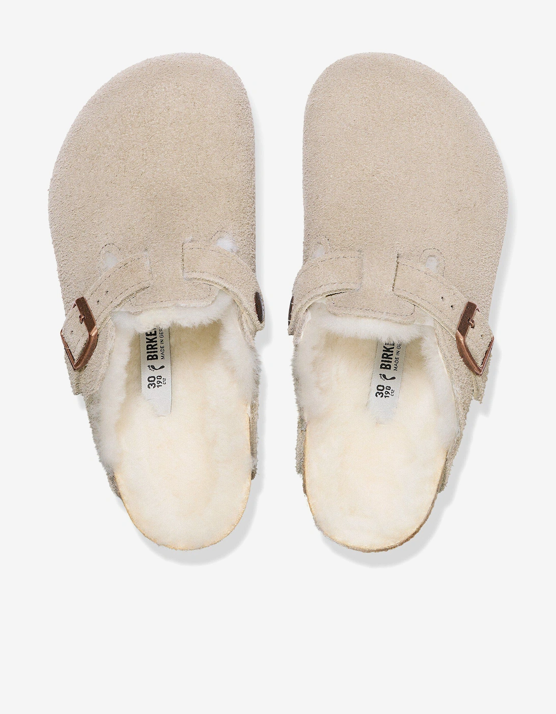 BIRKENSTOCK Kids Boston Shearling Clogs in Beige