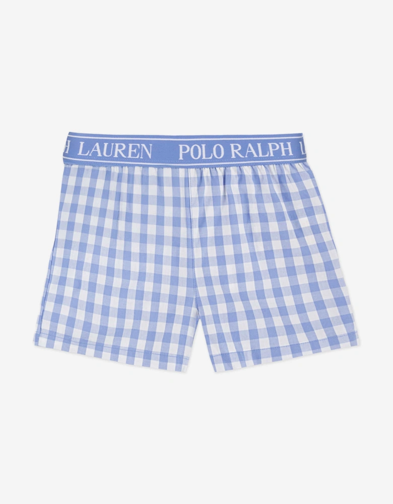 Girls Polo Bear Short Pyjamas Set in Blue