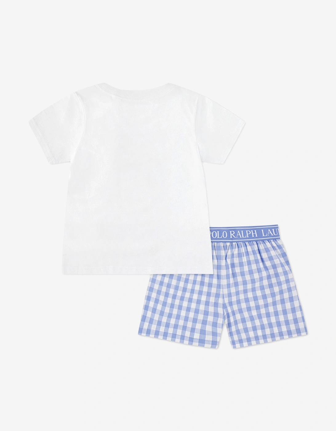 Girls Polo Bear Short Pyjamas Set in Blue