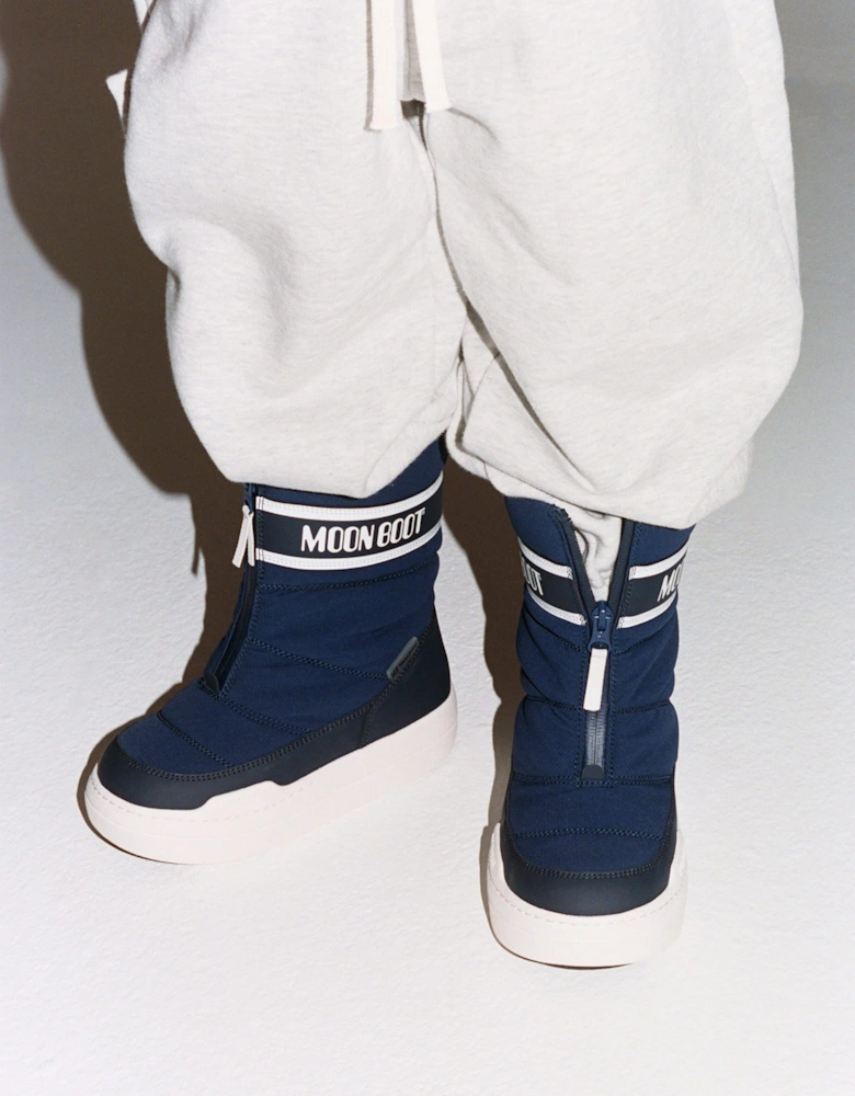Moon Boot Kids JR Park Zip High WP Boots in Navy