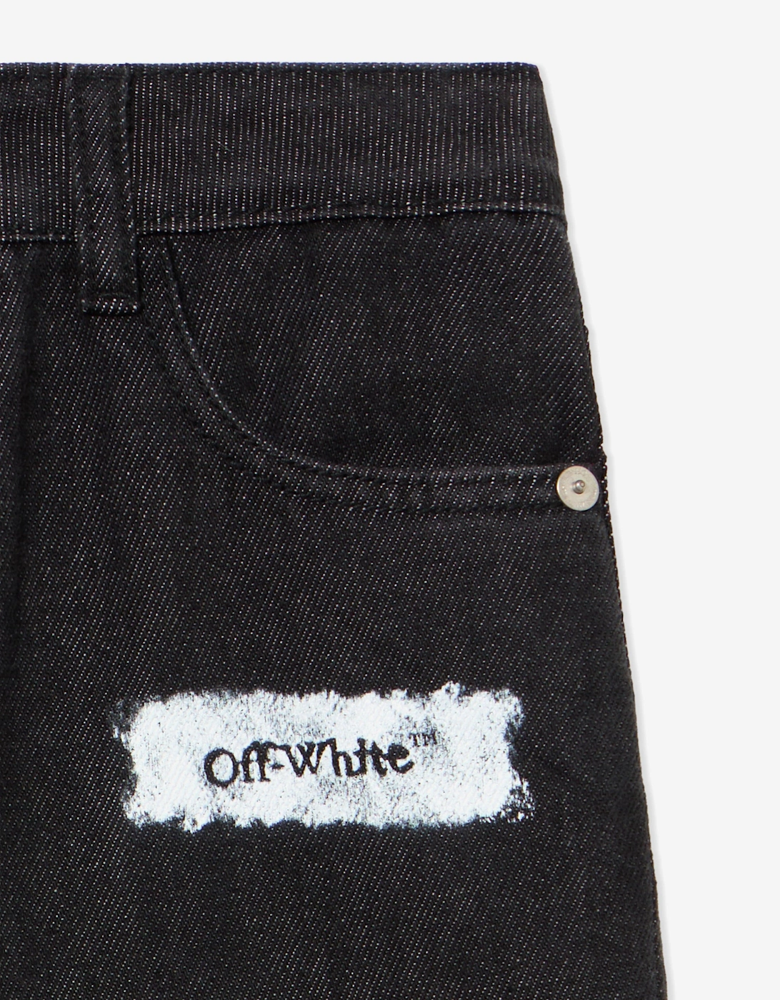 Boys Diagonal Sponge Denim Jeans in Black