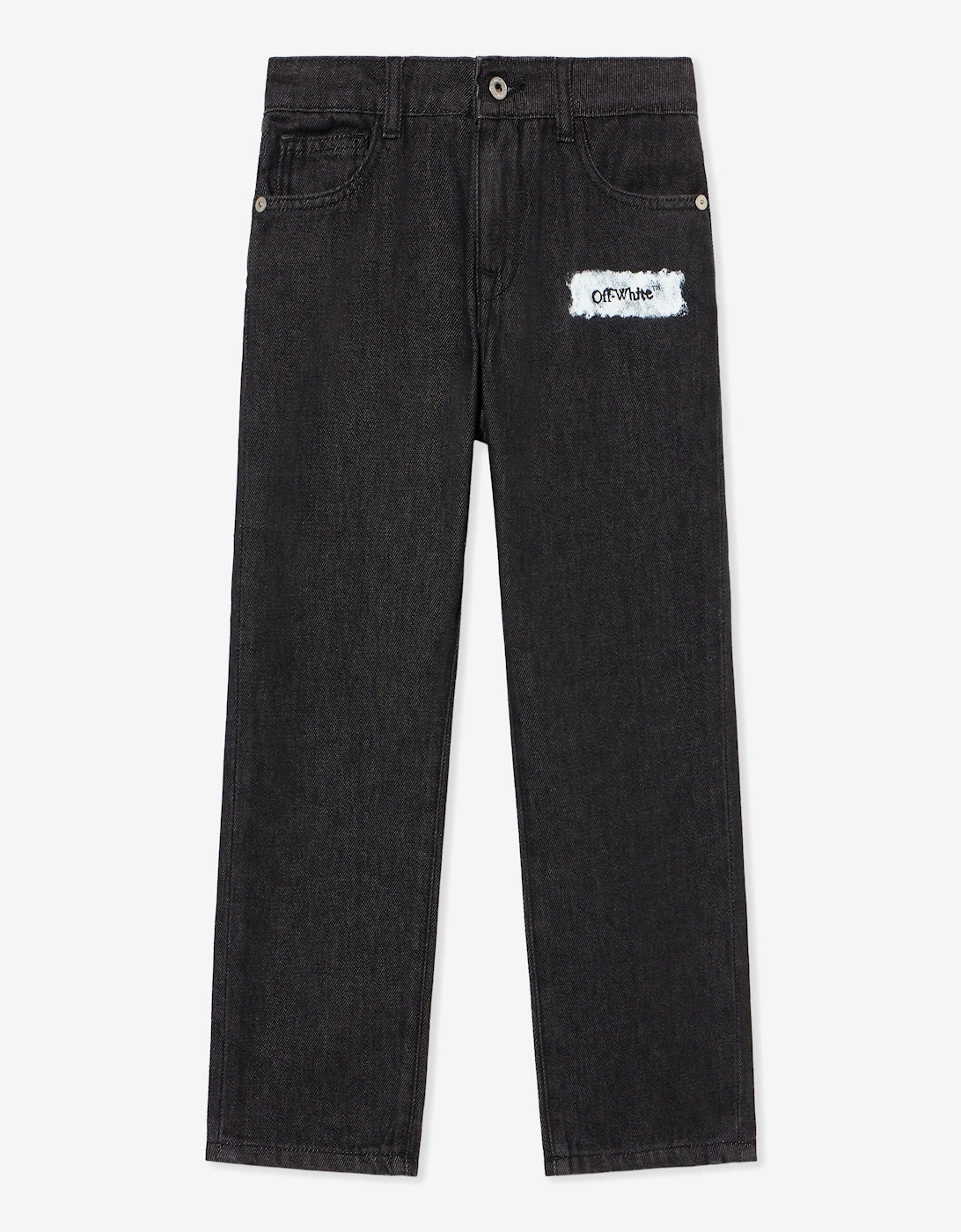 Boys Diagonal Sponge Denim Jeans in Black, 5 of 4