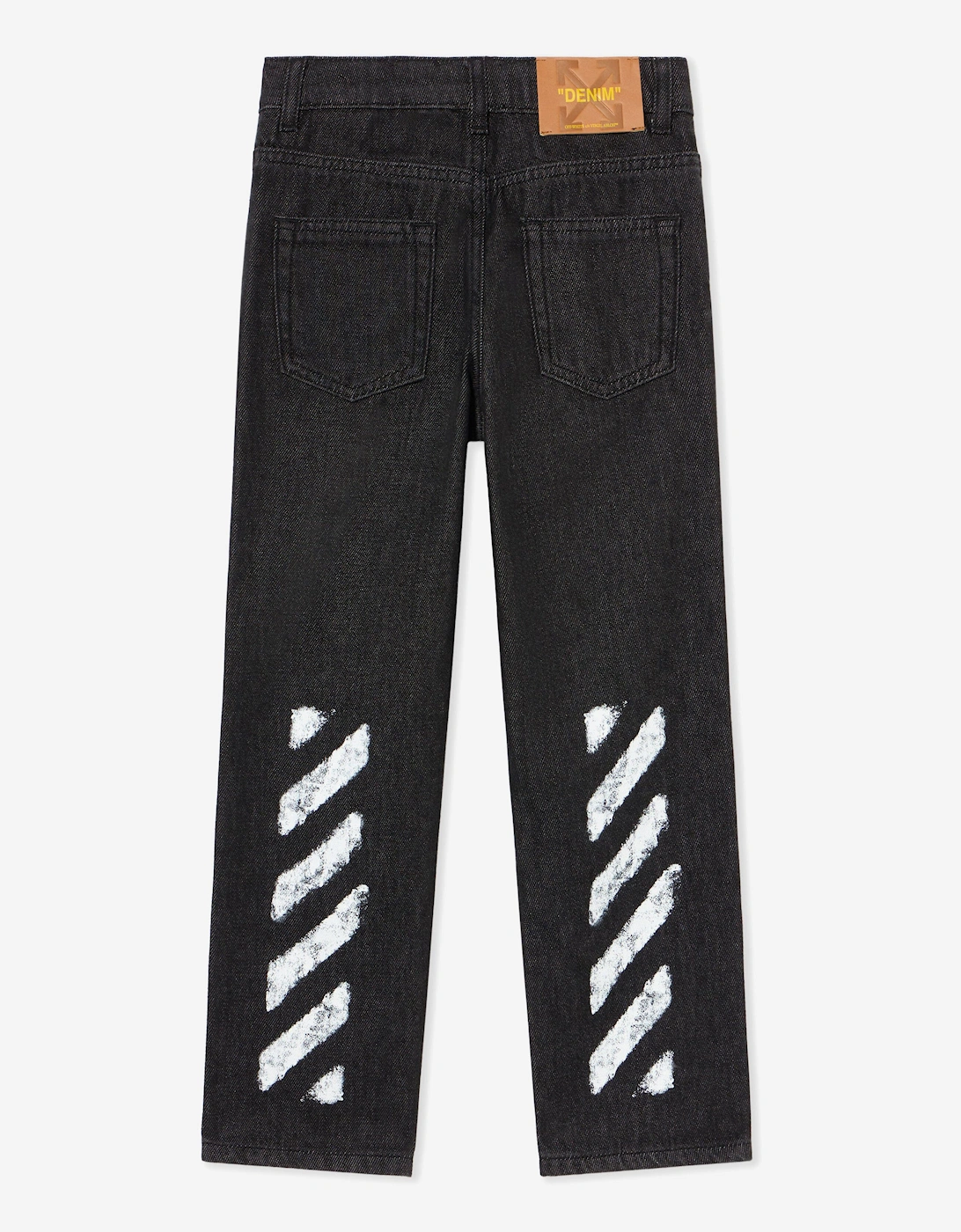 Boys Diagonal Sponge Denim Jeans in Black
