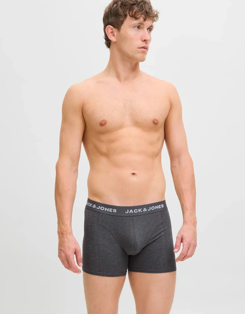 Mens Underwear Solid Trunks 7 Pack Black / White / Grey