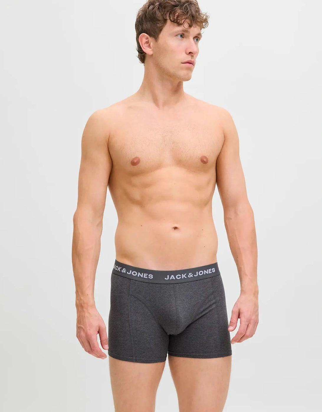 Mens Underwear Solid Trunks 7 Pack Black / White / Grey