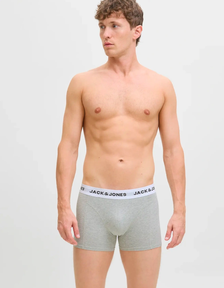 Mens Underwear Solid Trunks 7 Pack Black / White / Grey