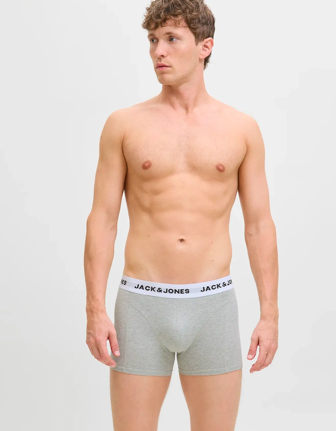 Mens Underwear Solid Trunks 7 Pack Black / White / Grey