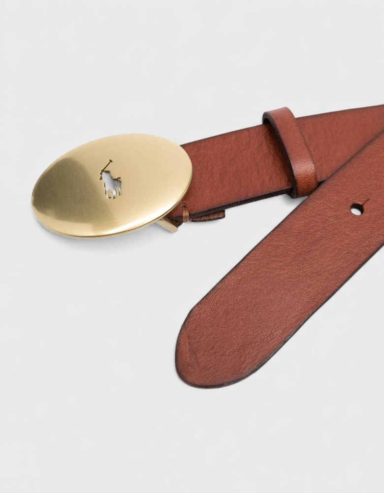 Polo Classic Logo Leather Belt Brown
