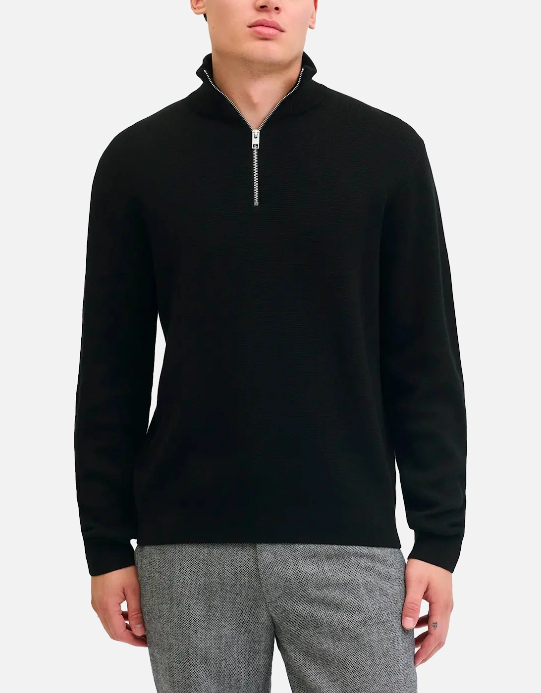 JPR BLAMILANO Stitch Knit Half Zip Black