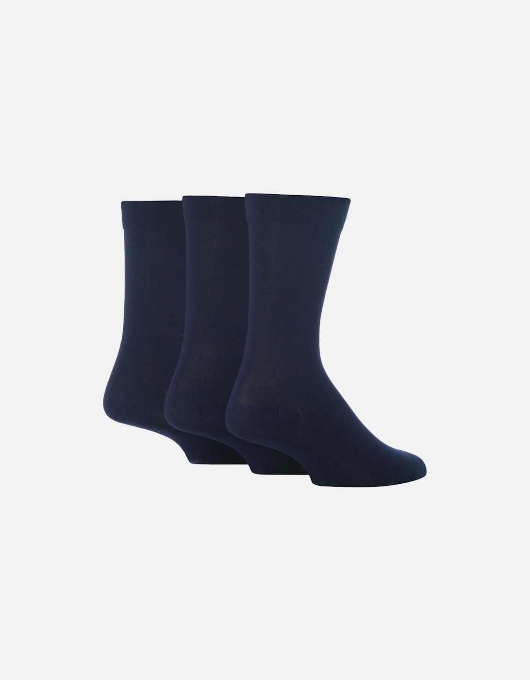 Mens 3Pack Plain Bamboo Socks Navy, 2 of 1