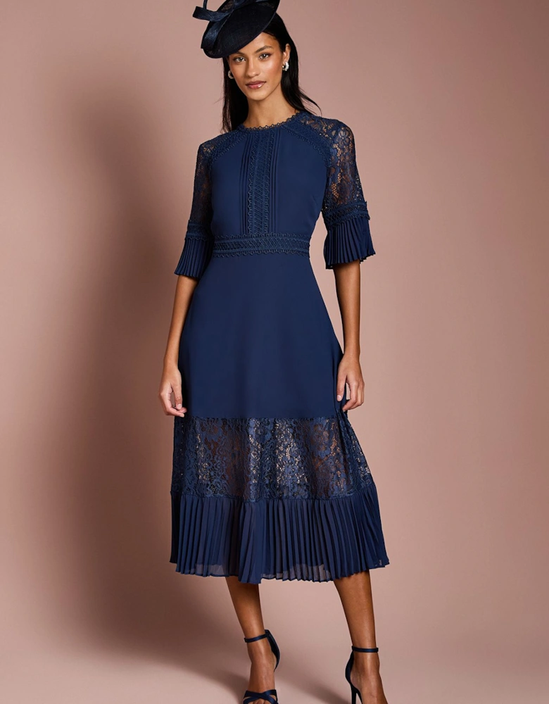 Petite Lace Insert Midi Dress