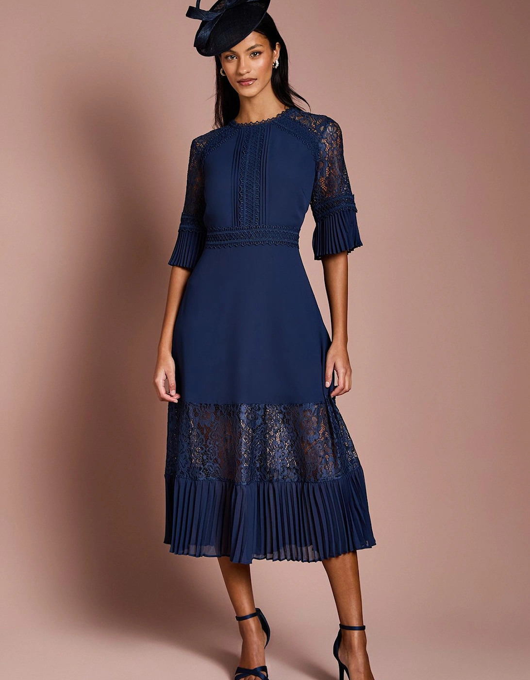 Petite Lace Insert Midi Dress, 2 of 1