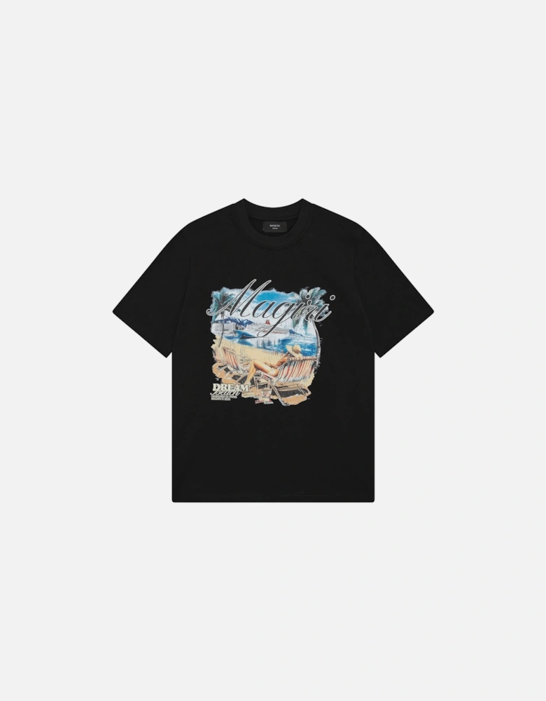 Dream Beach Printed T-Shirt in Black