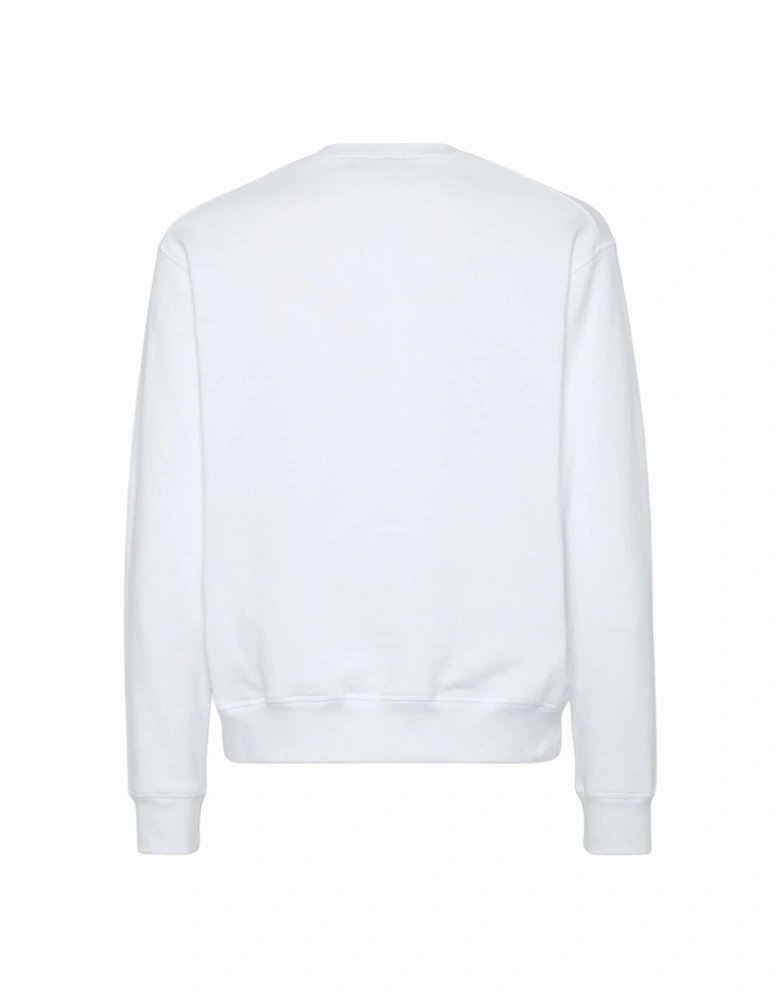 DSQ2 Flame Print Sweatshirt in White